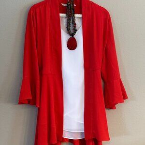 Soft Surroundings Red Topper Cardigan